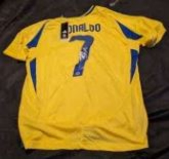 Cristiano Ronaldo Autographed Soccer/ Futbol Jersey with coa