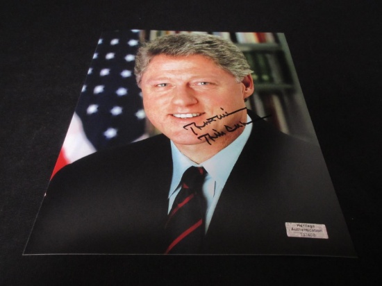 Bill Clinton Signed Presidential 8x10 Photo W/Coa
