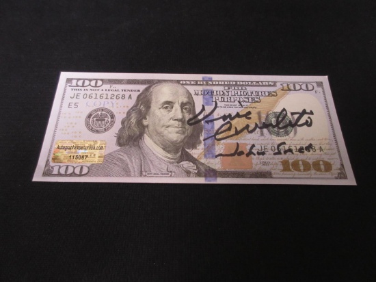 Vicent Curatola Signed Movie Prop Money W/Coa