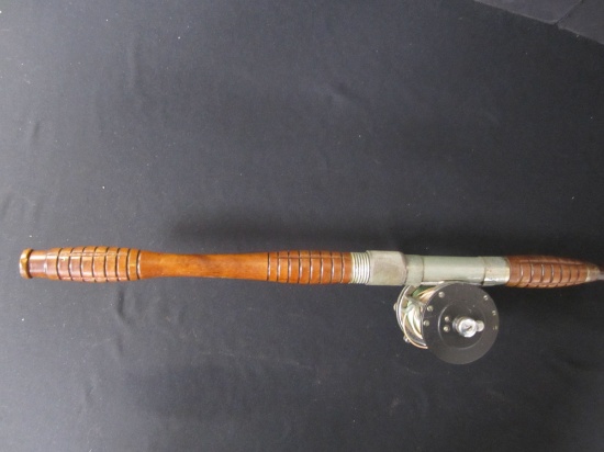 ANTIQUE VINTAGE WOODEN FISHING POLE