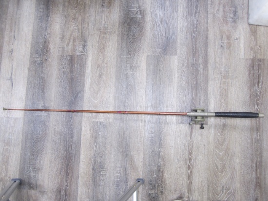 ANTIQUE VINTAGE WOODEN FISHING POLE