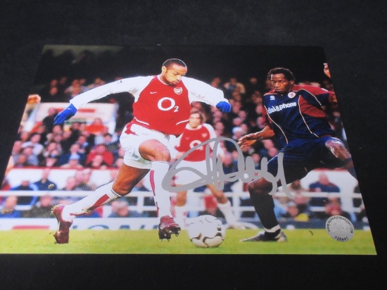 Thierry Henry Signed Soccer 8x10 Photo W/Coa
