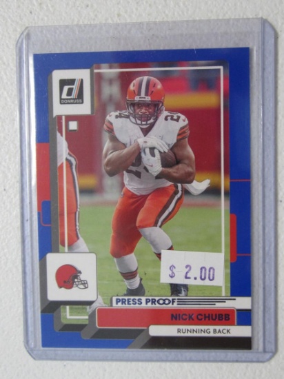 2022 DONRUSS NICK CHUBB BLUE PRESS PROOF