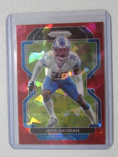 2021 PRIZM JEFF OKUDAH RED ICE PRIZM LIONS