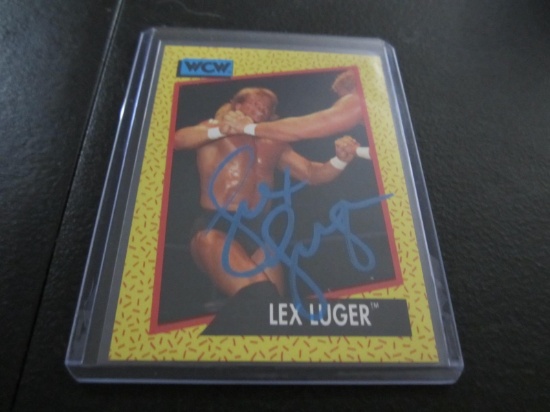 Lex Luger Signed Trading Card RCA COA