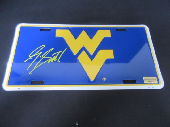 GENO SMITH SIGNED MOUNTAINEERS PLATE COA