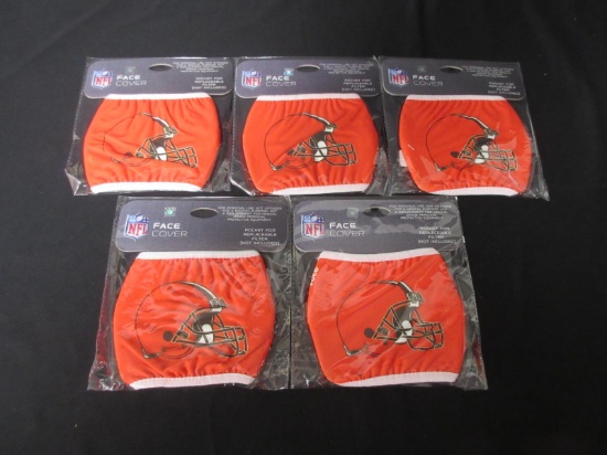 LOT OF 5 SEALED CLEVELAND BROWNS FACE COVERS