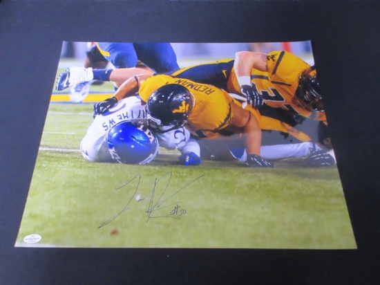TAIGE REDMAN SIGNED 16X20 PHOTO WVU COA