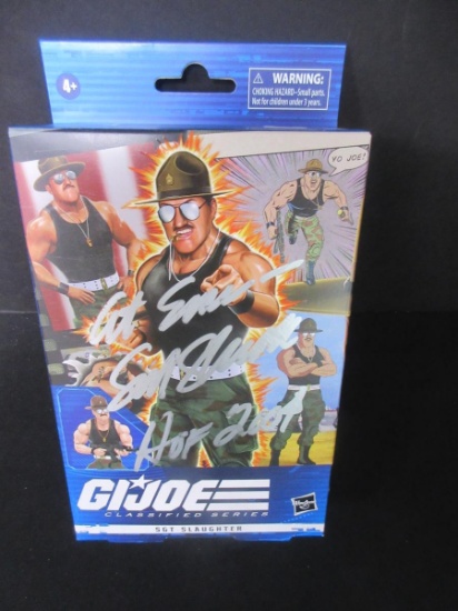 SGT. SLAUGHTER SIGNED GI JOE FIGURE IN BOX COA