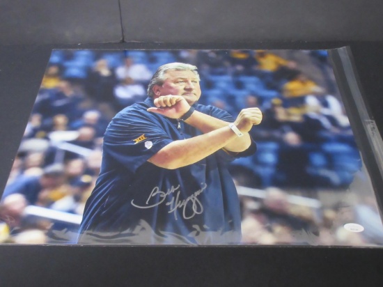 BOB HUGGINS SIGNED 16X20 PHOTO WVU JSA COA