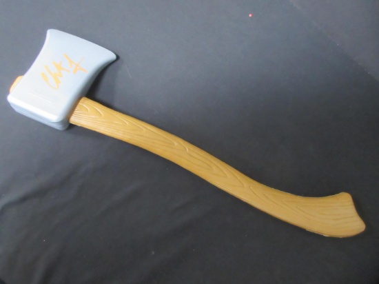 CHRISTIAN BALE SIGNED TOY NOVELTY AXE COA