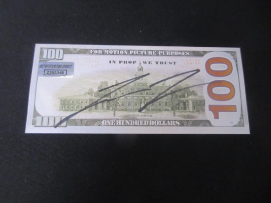 JOHN TRAVOLTA SIGNED $100 NOVELTY NOTE COA