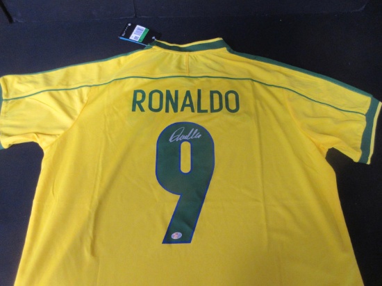 RONALDO NAZARIO SIGNED BRAZIL JERSEY COA