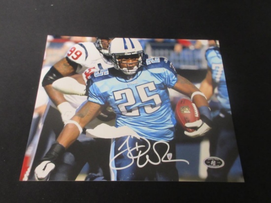 LENDALE WHITE SIGNED 8X10 PHOTO TITANS COA