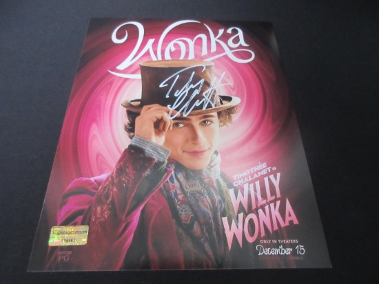 Timothee Chalamet Signed Wonka 8x10 Photo W/Coa