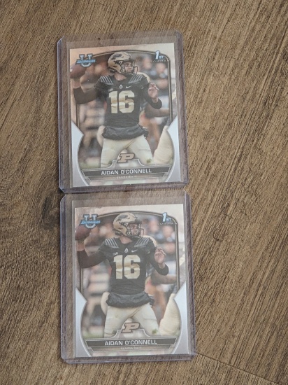 NFL two card lot - NFL Las Vegas Raiders Aidan O Connell #60 Rookie 1st Bowman