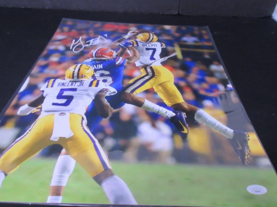 Grant Delpit Signed 16x20 Photo JSA COA