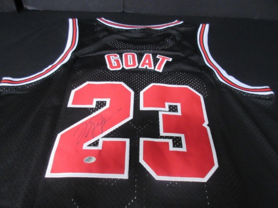 Michael Jordan Signed Black Bulls Jersey W/Coa