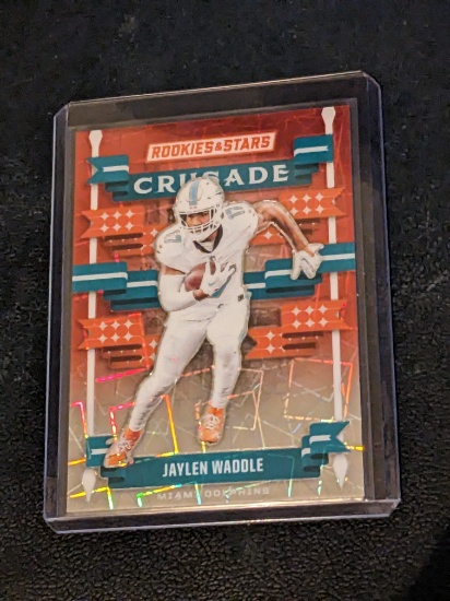 2024 Panini Rookies and Stars Jaylen Waddle Crusade Red lazer Parallel Insert
