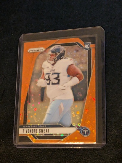 T Vondre Sweat 2024 Panini Prizm Football Orange Disco Prizm Rookie Card #394