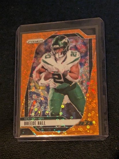 2024 Panini Prizm Football #223 Breece Hall Orange Disco - New York Jets