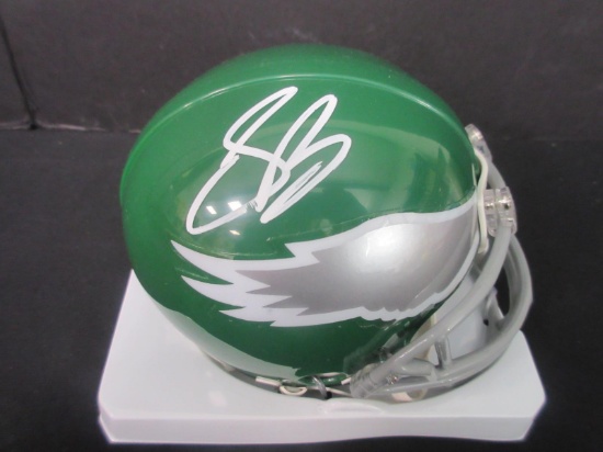 SAQUON BARKLEY SIGNED MINI HELMET WITH COA
