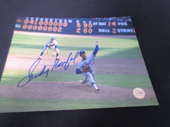 SANDY KOUFAX SIGNED 8X10 PHOTO WITH COA
