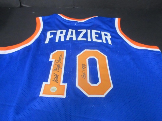 WALT FRAZIER SIGNED KNICKS JERSEY WITH COA