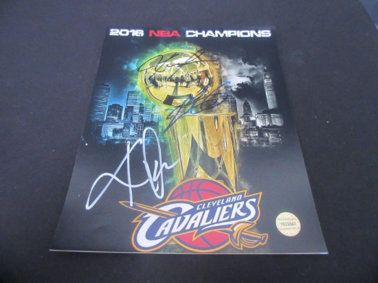 LOVE,IRVING,JAMES SIGNED CAVS PHOTO WITH COA