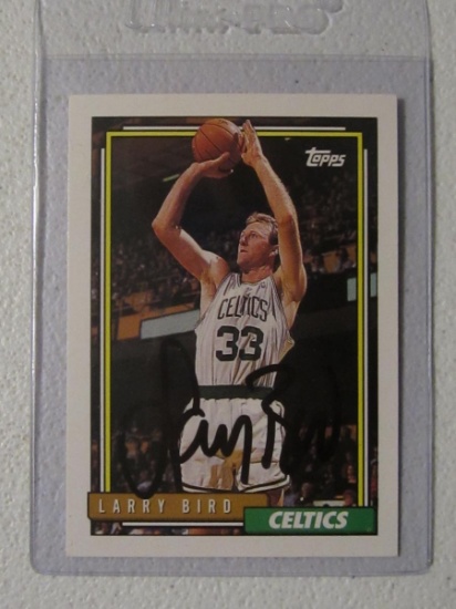 LARRY BIRD SIGNED CARD WITH COA CELTICS