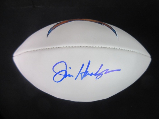JIM HARBAUGH SIGNED LOGO FOOTBALL WITH COA