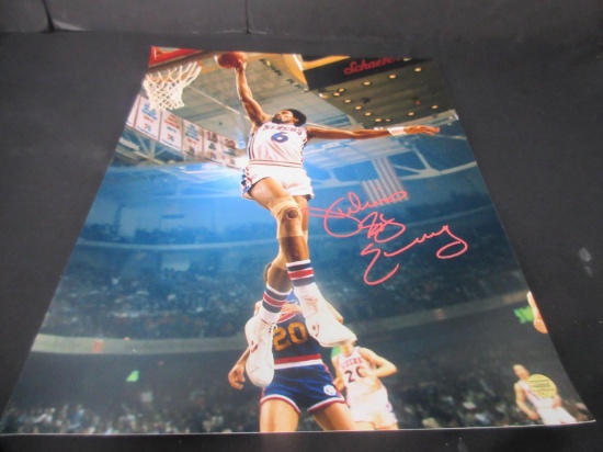 DR J JULIUS ERVING SIGNED 16X20 PHOTO WITH COA