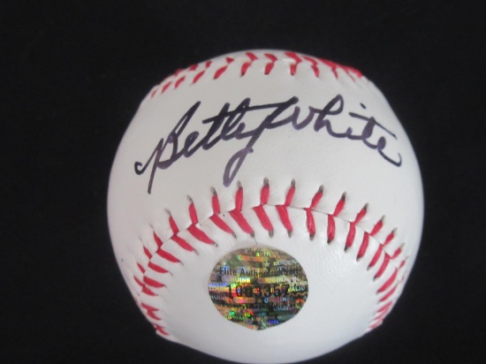 BETTY WHITE SIGNED BASEBALL WITH COA
