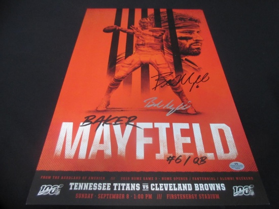 BAKER MAYFIELD SIGNED BROWNS POSTER WITH COA