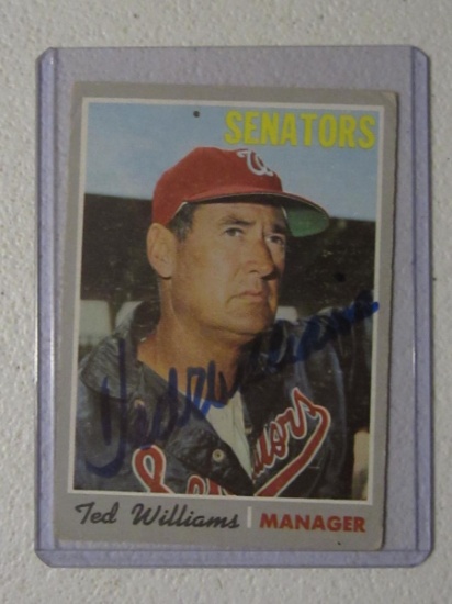 TED WILLIAMS SIGNED CARD WITH COA