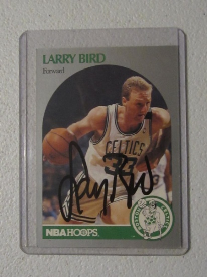 LARRY BIRD SIGNED CARD WITH COA CELTICS