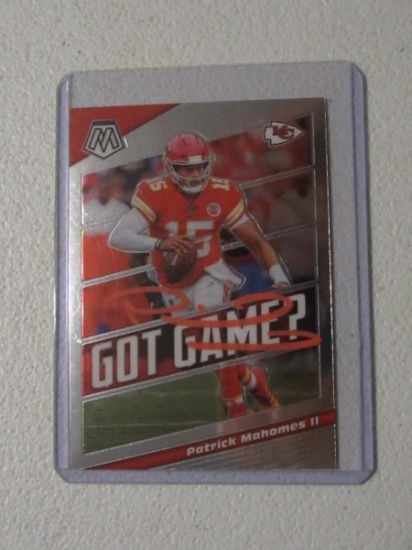 PATRICK MAHOMES SIGNED CARD WITH FSG COA
