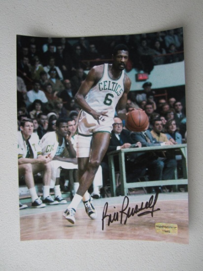 BILL RUSSELL SIGNED 8X10 PHOTO WITH COA