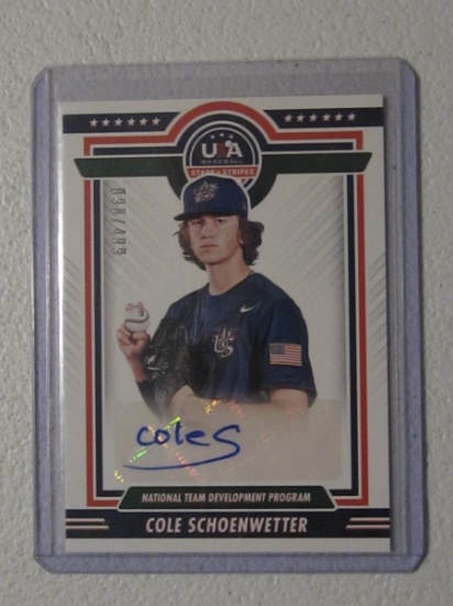 2022 USA BASEBALL COLE SCHOENWETTER AUTO