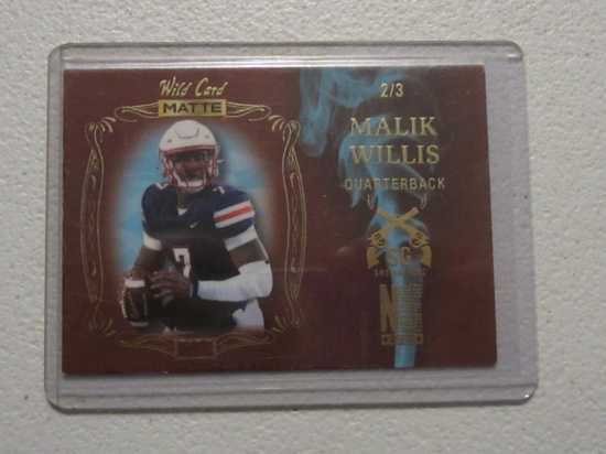 2022 WILD CARD MALIK WILLIS RC 2/3
