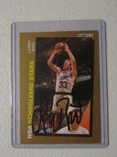LARRY BIRD SIGNED CARD WITH COA CELTICS