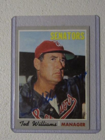 TED WILLIAMS SIGNED CARD WITH COA