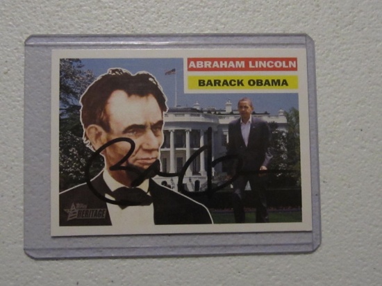 BARACK OBAMA SIGNED CARD WITH COA