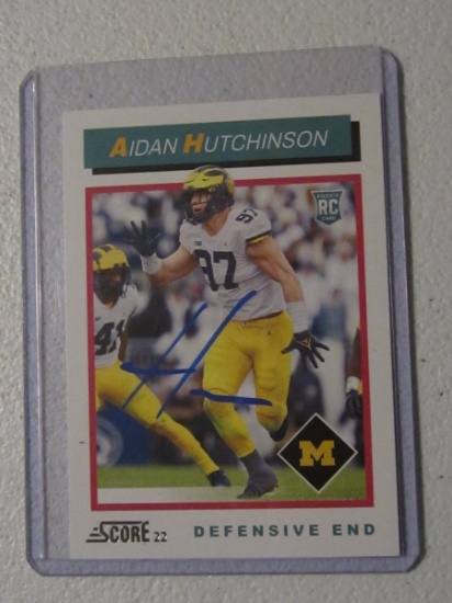 AIDAN HUTCHINSON SIGNED RC WITH FSG COA