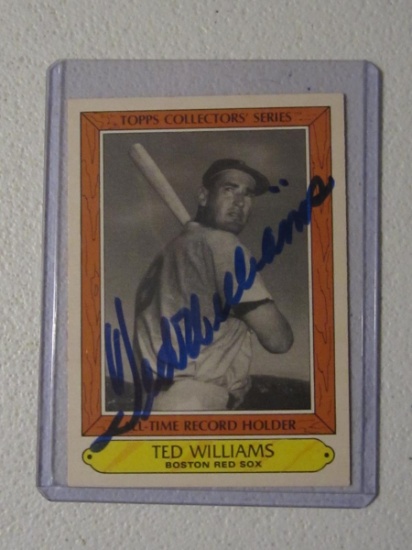 TED WILLIAMS SIGNED CARD WITH COA RED SOX