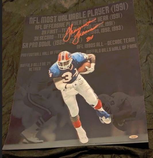 Thurman Thomas Signed 16x20 Photo with coa