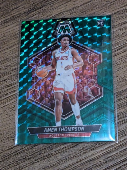 Amen Thompson 2023-24 Panini Mosaic Green Mosaic RC #230 Houston Rockets