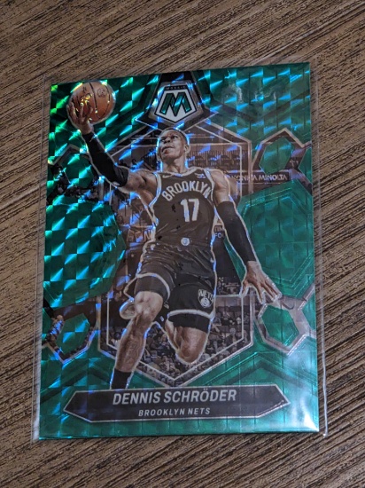 Dennis Schroder 2023-24 Panini Mosaic Green Prizm #148 Brooklyn Nets