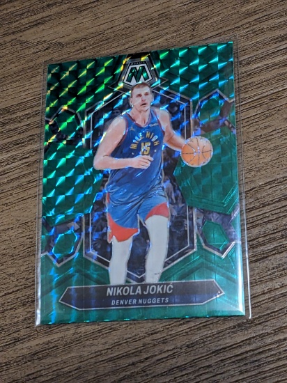 2023-24 Panini Mosaic Green Prizm #47 Nikola Jokic Denver Nuggets
