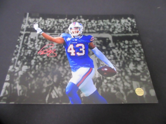 TERREL BERNARD SIGNED 11X14 PHOTO WITH COA BILLS